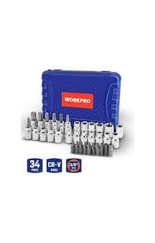 Workpro Wp202595 3/8' Cr-v 34 Parça Ağır Hizmet Torx Lokma Takımı E/t Serisi