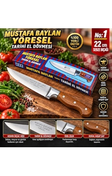 Sürmene Tarihi El Dövmesi Bıçak Sebze Bıçağı No:1 22 Cm Ahşap Sürmene Tarihi El Dövmesi Bıçak Sebze Bıçağı No:1 22 Cm Ahşap