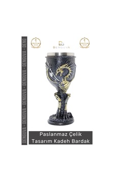 Bardak Paslanmaz Çelik Dekoratif Tasarım Şık Lüks Dayanıklı Hediye 180 Ml Kadeh Bardak 19 7 Cm Çok Renkli