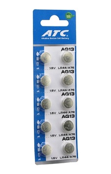 Atc Alkaline Button Battery 1.5v Ag13 Lr-44/a76 10'lu Kart Düğme Pil Atc Alkaline Button Battery 1.5v Ag13 Lr-44/a76 10'lu Kart Düğme Pil