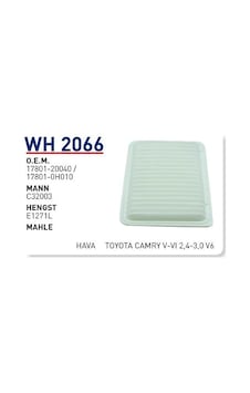 WUNDER WH2066 HAVA FİLTRESİ - Toyota Uyumlu CAMRY V-VI 2,4-3,0 V6 WUNDER WH2066 HAVA FİLTRESİ - Toyota Uyumlu CAMRY V-VI 2,4-3,0 V6