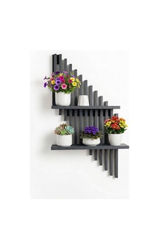 Modern Dekoratif Duvar Rafı - 70x40 Cm Yapışkanlı Askısız Montaj - Antrasit / Beyaz / Siyah Gri Modern Dekoratif Duvar Rafı - 70x40 Cm Yapışkanlı Askısız Montaj - Antrasit / Beyaz / Siyah Gri