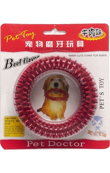 Pet Toys LT-007 14 CM Plastik Kokulu Halka Köpek Diş Kemiği Oyuncağı