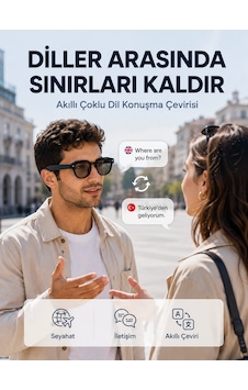 Siyah Aı Akıllı Gözlük Fotoğraf Video Ses Kayıtlı Çoklu Dil Çeviri Bluetooth Bağlantılı 3 Lensli Siyah Aı Akıllı Gözlük Fotoğraf Video Ses Kayıtlı Çoklu Dil Çeviri Bluetooth Bağlantılı 3 Lensli