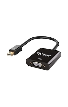 Qgeem Qg-hd17 Mini Display Port To Vga Dönüştürücü Siyah Qgeem Qg-hd17 Mini Display Port To Vga Dönüştürücü Siyah