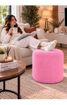 Nuvia Teddy Puf 35x36 Cm Yumuşak Dokulu Kumaş Kaymaz Tabanlı Dekoratif Makyaj Ve Oturma Pufu Şeker Pembe Pembe Nuvia Teddy Puf 35x36 Cm Yumuşak Dokulu Kumaş Kaymaz Tabanlı Dekoratif Makyaj Ve Oturma Pufu Şeker Pembe Pembe