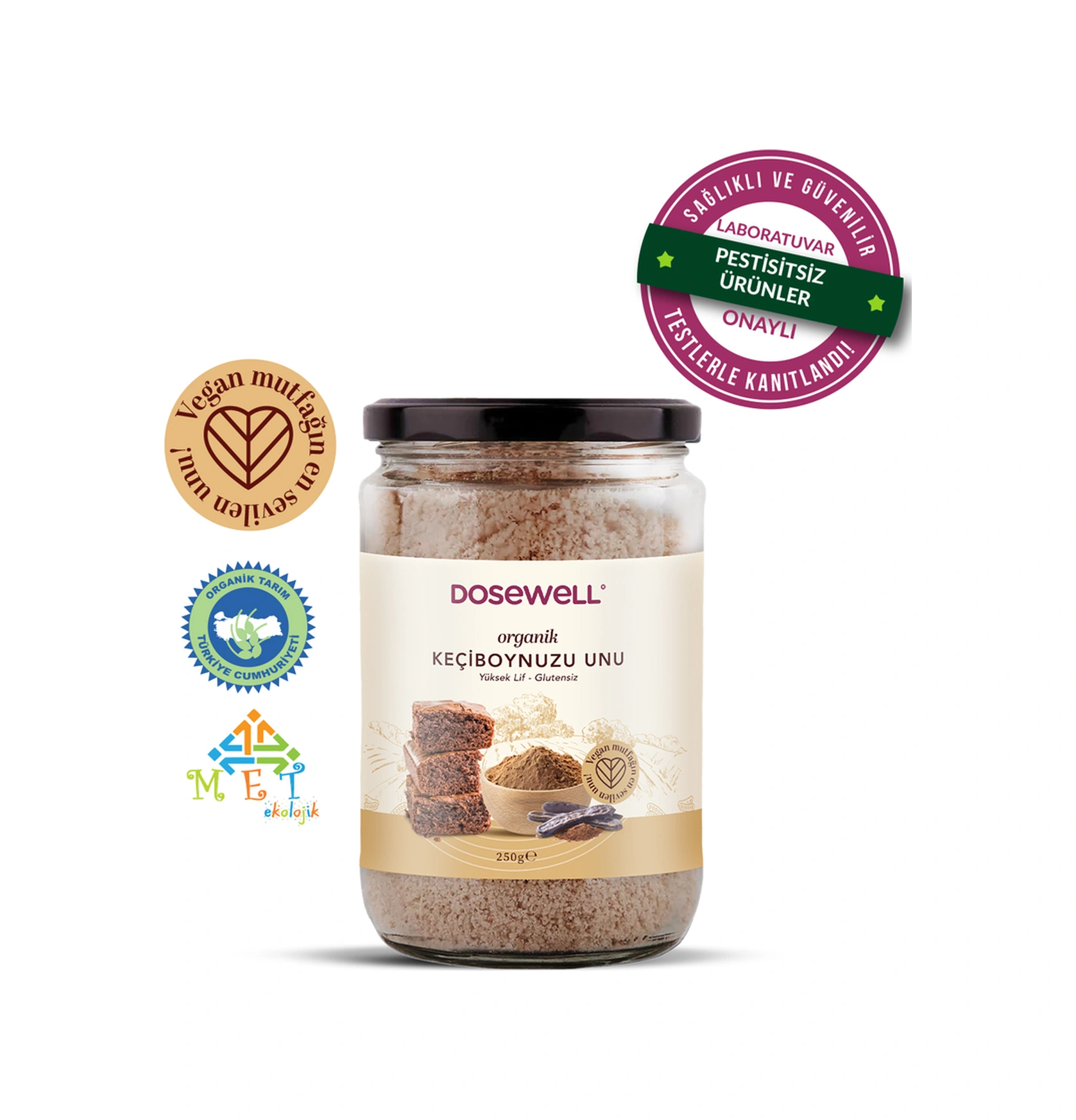 Dosewell Glutensiz Organik Keçiboynuzu Unu 250 Gr Dosewell Glutensiz Organik Keçiboynuzu Unu 250 Gr