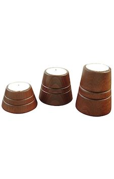 Pandora Ahşap Üçlü Tealight Piramit