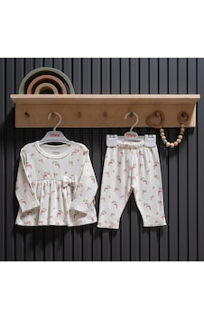 Tiffany Baby & Kids Tiffany Baby Purple Grape Theme Pijama Takımı 47094 Ekru