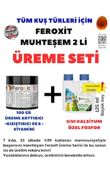 Üreme Seti 100 Gr Kızıştırıcı Ve150ml Büyük Boy Yumurta Arttırıcı Muhteşem Ikili Tüm Kuş Türleri İçin