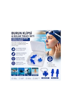 Yüzme Burun Klipsi Ve Silikon Kulak Tıkacı Seti 3 Parça Taşıma Kutulu Mavi Lacivert - 900266746 Lacivert Yüzme Burun Klipsi Ve Silikon Kulak Tıkacı Seti 3 Parça Taşıma Kutulu Mavi Lacivert - 900266746 Lacivert