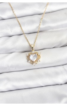 316l Çelik Zincir Gold Renk Kalp Model Zirkon Taşlı Kadın Kolye Çok renkli 316l Çelik Zincir Gold Renk Kalp Model Zirkon Taşlı Kadın Kolye Çok renkli