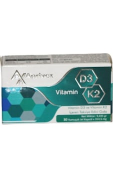 Aprivex D3 + K2 30 Yumuşak Kapsül Aprivex D3 + K2 30 Yumuşak Kapsül