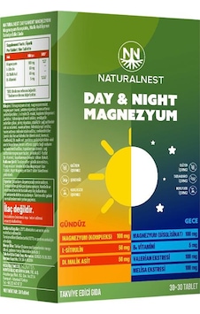 Naturalnest Day Night Magnezyum 30+30 Tablet Naturalnest Day Night Magnezyum 30+30 Tablet