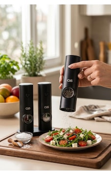 Cvs Dn 00039 Pilli Işıklı Tuz Ve Karabiber Değirmeni Siyah