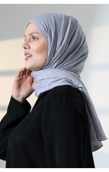 Kadın Tesettür Bambu Kraş Şal, Ütü Gerektirmeyen Doğal Hijab Başörtüsü 75x180 Cm - Gri Kadın Tesettür Bambu Kraş Şal, Ütü Gerektirmeyen Doğal Hijab Başörtüsü 75x180 Cm - Gri