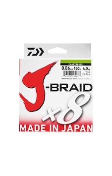 Daiwa JBraid 8B Chartreuse 0,13mm 150m İp Misina Daiwa JBraid 8B Chartreuse 0,13mm 150m İp Misina