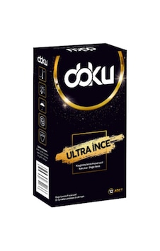 Doku Ultra İnce Kayganlaştırıcılı Doğal Lateks Prezervatif 12'li