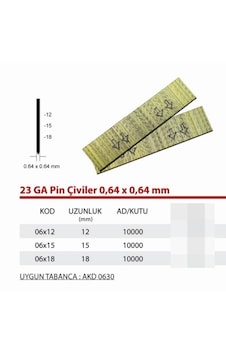 Akdeniz 0612 Başsız Pin Çivi Akdeniz 0612 Başsız Pin Çivi