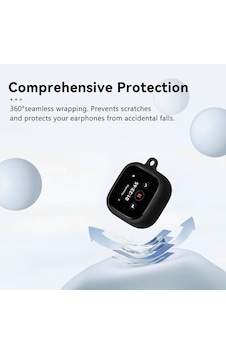 Caseonn Anker Soundcore Liberty 5 Pro Max Kılıf Askı Aparatlı Mat Silikon Siyah