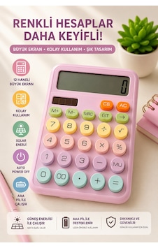 Karuida Hesap Makinesi Solar Çocuklar İçin Mor Renk - 899894277 Diğer