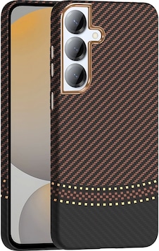 Galaxy Uyumlu S25 Plus Kılıf M-safe Şarj Özellikli Karbon Fiber Görünümlü Zore Gros Kapak Gold-siyah Galaxy Uyumlu S25 Plus Kılıf M-safe Şarj Özellikli Karbon Fiber Görünümlü Zore Gros Kapak Gold-siyah