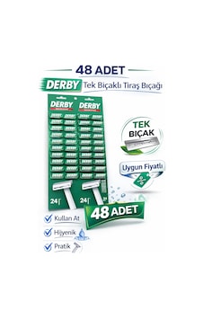 Derby Tek Bıçaklı Tıraş Bıçağı Paket Seçenekleri 48 Adet