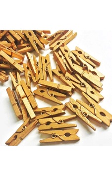 Jenerik 100'lü Gold Ahşap Mandal 2.5cm 10'lu Paket-1000 Adet Altın