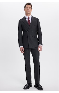 Tudors Erkek Slim Fit Sivri Yaka Çizgili Kapaklı Cepli Antrasit Takım Elbise-41961 Tudors Erkek Slim Fit Sivri Yaka Çizgili Kapaklı Cepli Antrasit Takım Elbise-41961