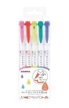 Zebra Mildliner Brush Pen Kalem Seti Wft8-5C-Hc Zebra Mildliner Brush Pen Kalem Seti Wft8-5C-Hc