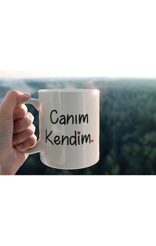 Canım Kendim Baskılı Seramik Kahve Çay Kupası Beyaz Canım Kendim Baskılı Seramik Kahve Çay Kupası Beyaz