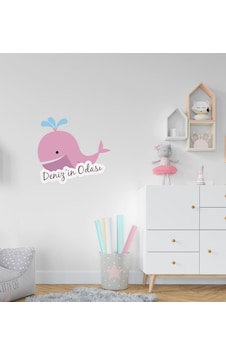 Kişiye Özel Tatlı Balina Tasarımlı Çocuk Odası Duvar Sticker-1 Kişiye Özel Tatlı Balina Tasarımlı Çocuk Odası Duvar Sticker-1