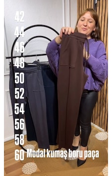 Petunya Butik Modal Kumaş Boru Paça Pantolon Lacivert Petunya Butik Modal Kumaş Boru Paça Pantolon Lacivert