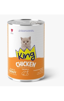 King Et Parçacıklı Tavuklu Yavru Kedi Konserve 400 Gr King Et Parçacıklı Tavuklu Yavru Kedi Konserve 400 Gr