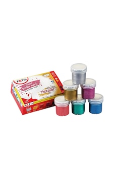 Fatih 6 Renk Metalik Guaj Boya 25 ML 50435 Çok Renkli