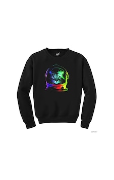Kedi Galaksi Siyah Sweatshirt Kedi Galaksi Siyah Sweatshirt