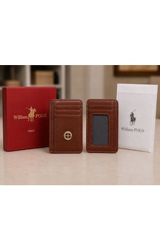 Williampolo Minimal Hakiki Deri Unisex Kartlık Taba Williampolo Minimal Hakiki Deri Unisex Kartlık Taba