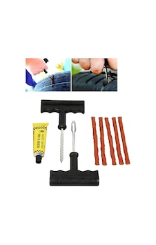 Jouis Lastik Tamir Kiti Profesyonel Oto Lastik Tamir Kiti - 5 Adet Fitilli Ve Solüsyonlu Tubeless Patlak Lastik Yama Se