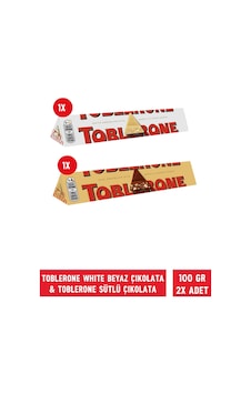 Toblerone White Beyaz Çikolata + Sütlü Çikolata 2 x 100 G Toblerone White Beyaz Çikolata + Sütlü Çikolata 2 x 100 G