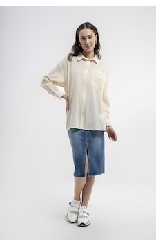 Loft Regular Fit Kadın Gömlek Lf2036562 Ekru