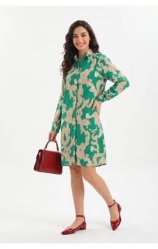 Polologin Butik Zümrüt Yeşili Soyut Desenli Kadın Viskon Gömlek Tunik Yeşil Polologin Butik Zümrüt Yeşili Soyut Desenli Kadın Viskon Gömlek Tunik Yeşil