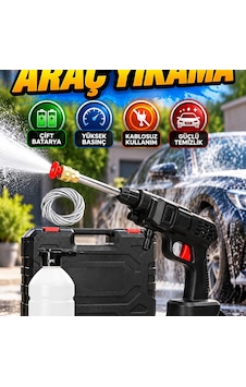 21v Xr Li-ıon Akülü Oto Yıkama Makinesi Çift Akülü Yüksek Basınçlı Şarjlı Temizlik Cihazı 21v Xr Li-ıon Akülü Oto Yıkama Makinesi Çift Akülü Yüksek Basınçlı Şarjlı Temizlik Cihazı