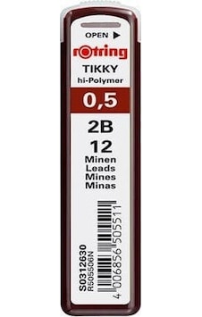 Rotring Hi-Polymer Kurşun Kalem Ucu 0.5 MM 2B Rotring Hi-Polymer Kurşun Kalem Ucu 0.5 MM 2B