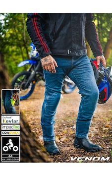 Venom Motosiklet Pantolon Blue Korumalı Kevlar Likralı Kot Motorcu Pantolonu Mavı Venom Motosiklet Pantolon Blue Korumalı Kevlar Likralı Kot Motorcu Pantolonu Mavı