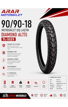 90/90-18 Motosiklet Dış Lastik Diamond Altis Tl-3223 90/90-18 Motosiklet Dış Lastik Diamond Altis Tl-3223