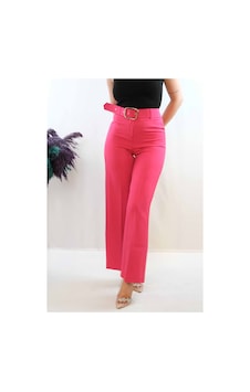 2k Moda Çizgi Kemerli Pantolon Pembe 001 2k Moda Çizgi Kemerli Pantolon Pembe 001