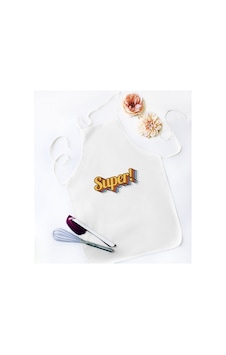 Bk Gift Super Tasarımlı Beyaz Mutfak Önlüğü - Model 1 Bk Gift Super Tasarımlı Beyaz Mutfak Önlüğü - Model 1