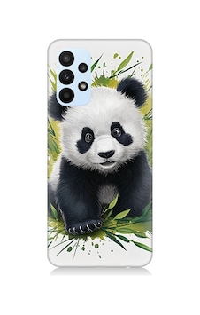 Samsung Galaxy A33 Uyumlu Sevimli Panda Desenli Silikon Kılıf