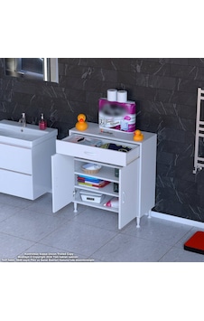 Modilayn Emir 75 X 88 X 32,5 Cm 1 Çekmece 2 Kapak 3 Raf 4 Bölme Çok Amaçlı Banyo & Mutfak Dolabı Beyaz Modilayn Emir 75 X 88 X 32,5 Cm 1 Çekmece 2 Kapak 3 Raf 4 Bölme Çok Amaçlı Banyo & Mutfak Dolabı Beyaz