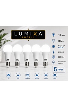 10 Watt 810 Lm Beyaz Renk Ampul 5 Adet